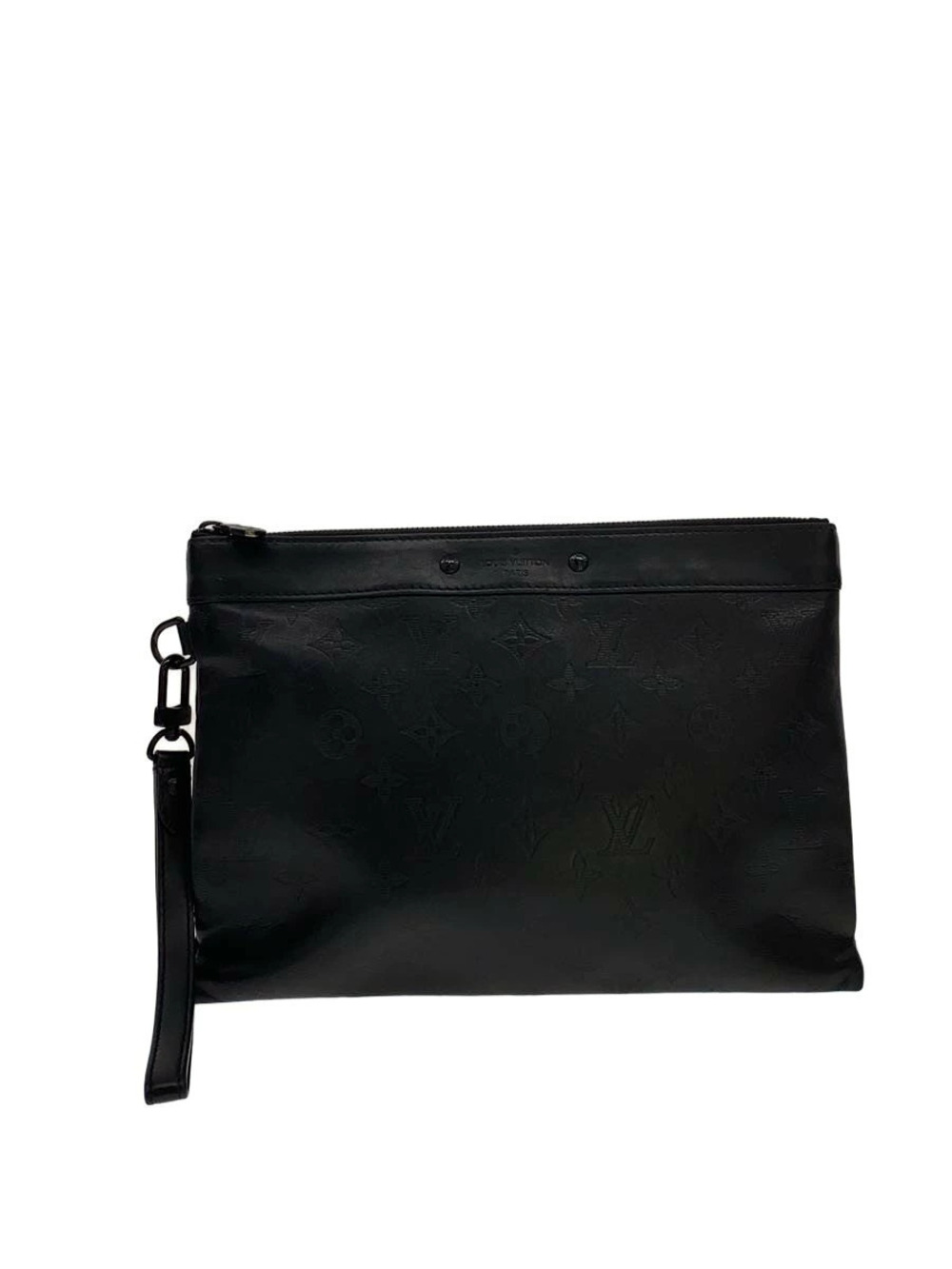 LOUIS VUITTON Pochette To Go Monogram Shadow Black Leather Black All over